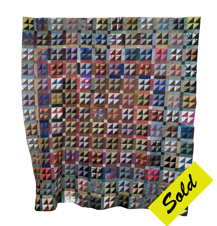 QT503 Silk Flying Geese Quilt Top