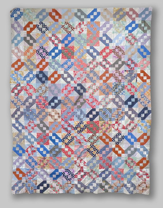 qt827 Jacob's Ladder / Broken Dishes Quilt Top