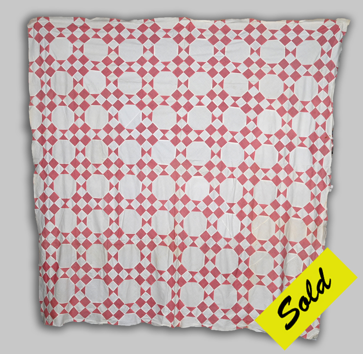 Optical Illusion Nine Patch on Point/Snowball Quilt Top