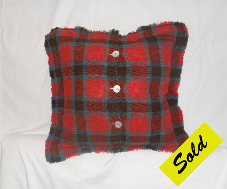 UF115 Plaid Homespun Wool Pillow